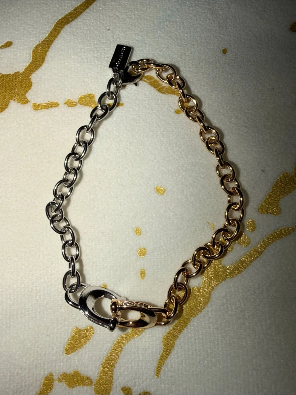 Coach Two-Tone Gold and Silver Link Bracelet